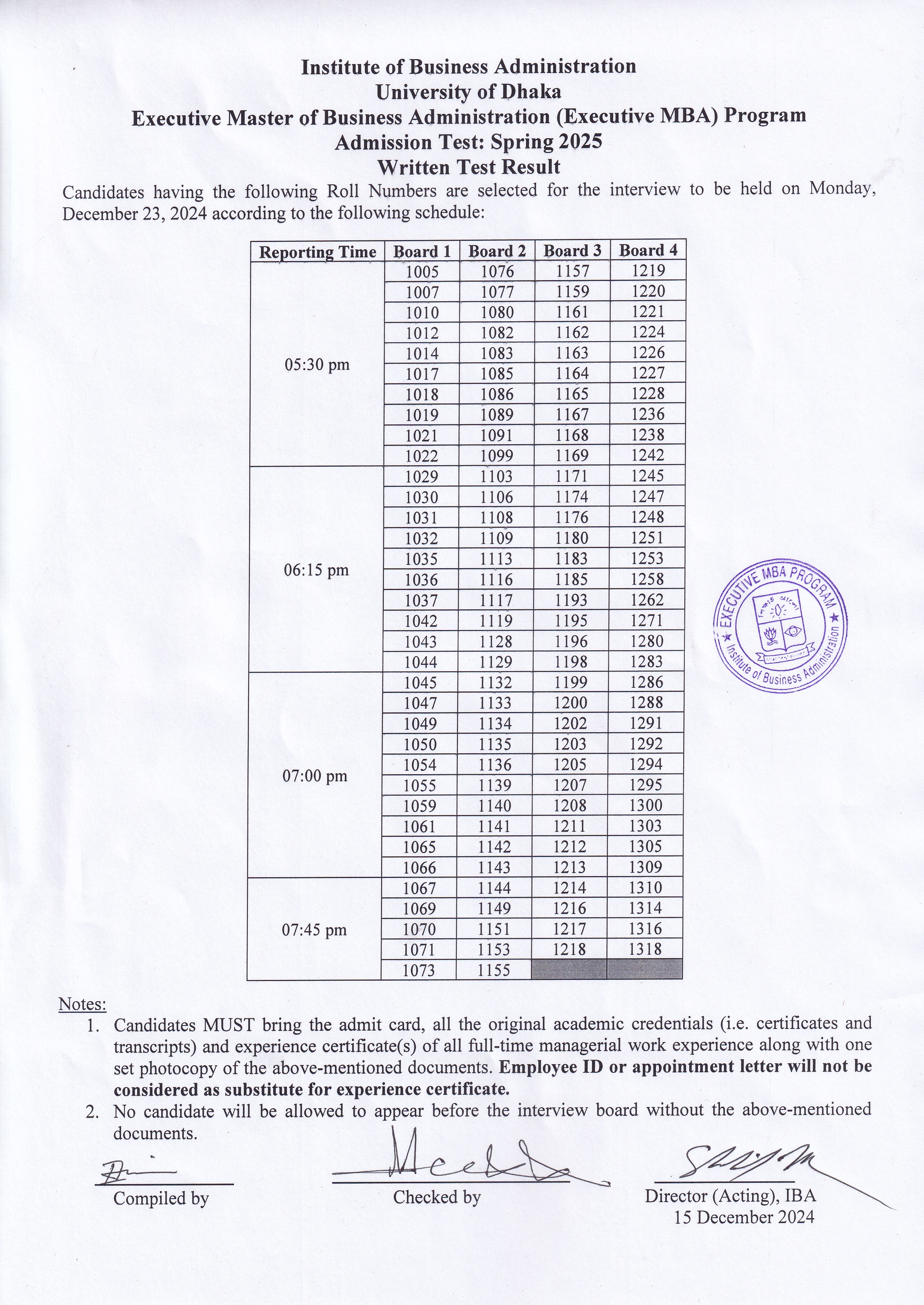 MBA Seat Plan 24